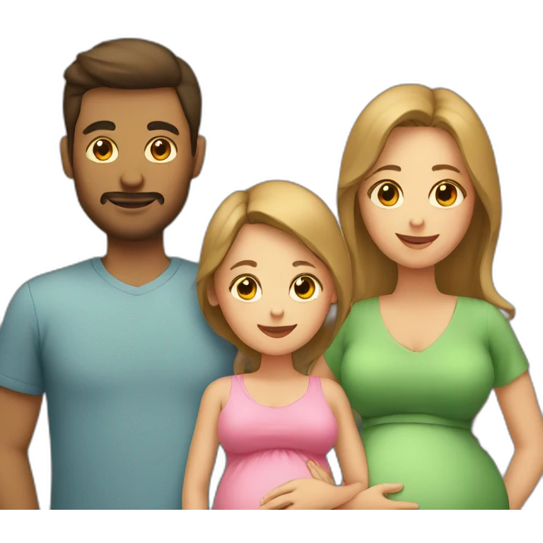 pregnant mom and dad and child emoji