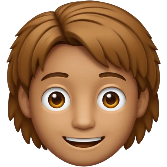 Crie um emoji de um menino com o cabelo castanho claro com uma franja e o corte low fade emoji