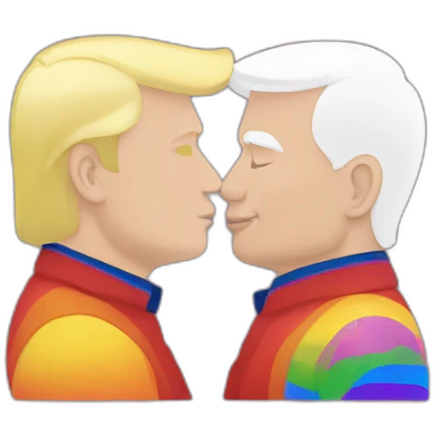 trump-and-putin-kissing,-lgbtq+ friendly, positivity, inclusiveness emoji