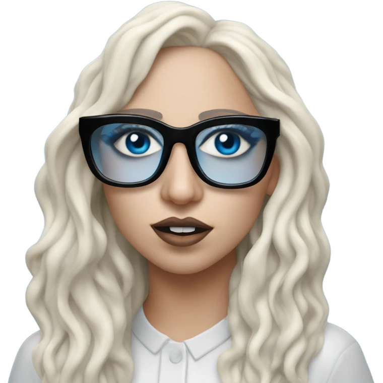 Hyper Realistic lady gaga rain on me blue eyes black glasses  emoji