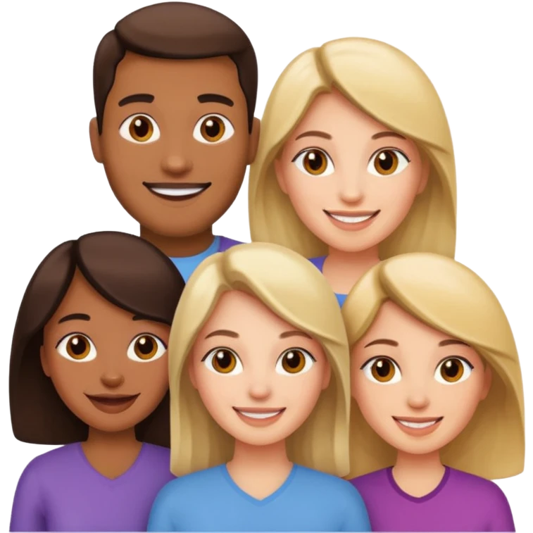 4 people, one man and three women emoji