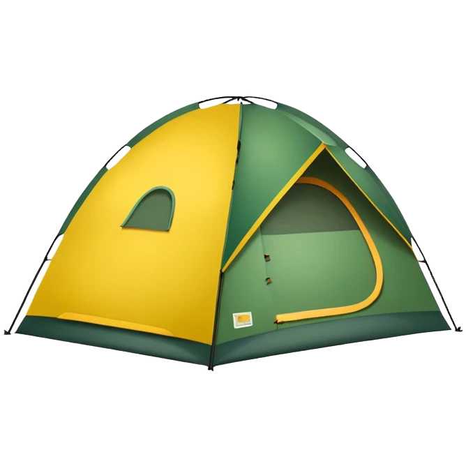 green and yellow camping tent emoji