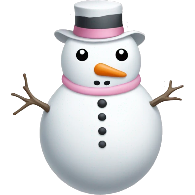 Cute white and light pink snowman emoji