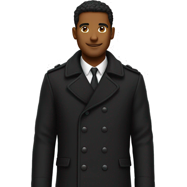 single breasted black peacoat  emoji