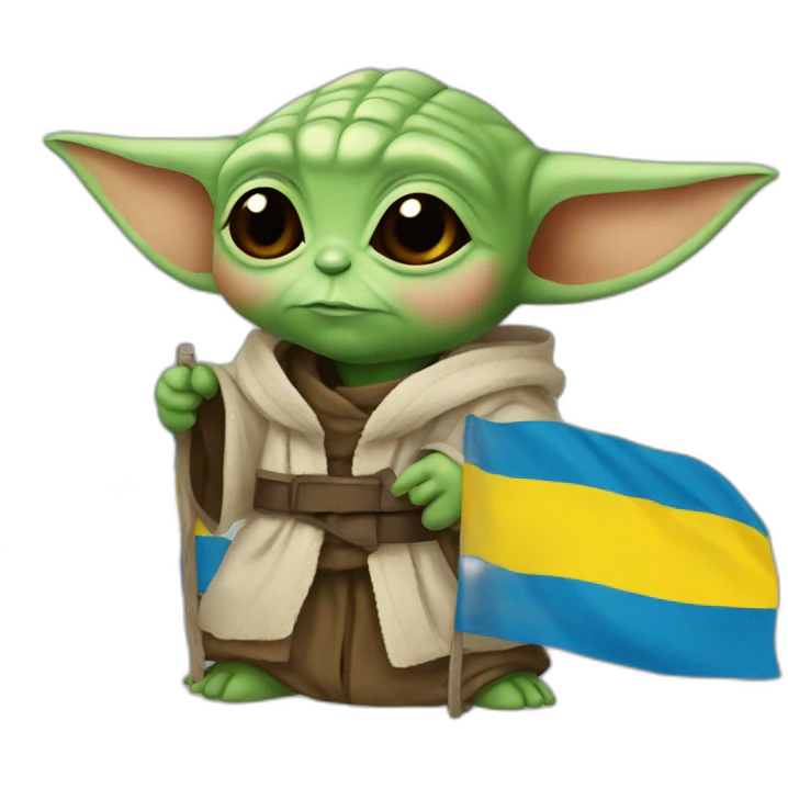 baby yoda  Ukraine flag emoji