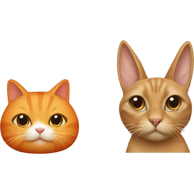 orange cat beside fully brown beige bunny  emoji