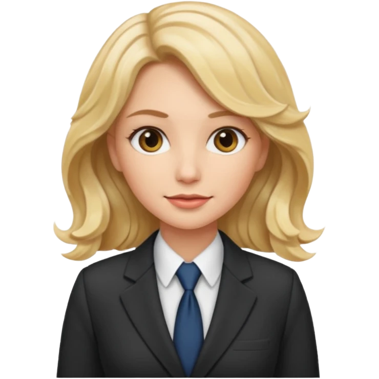 woman wavy blonde with suit emoji