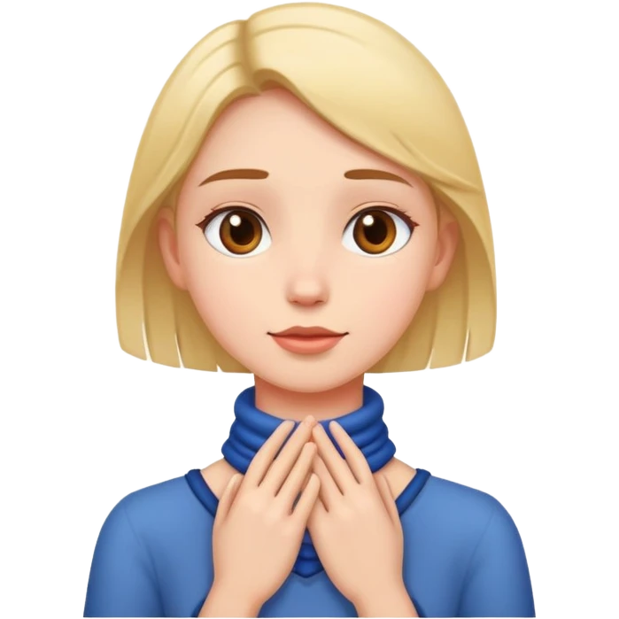 girl with hands around her neck emoji