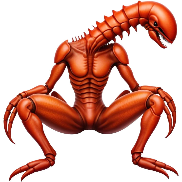 xenomorph alien in lobster skin in man legs emoji