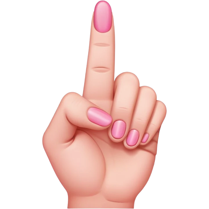 Pink middle finger emoji