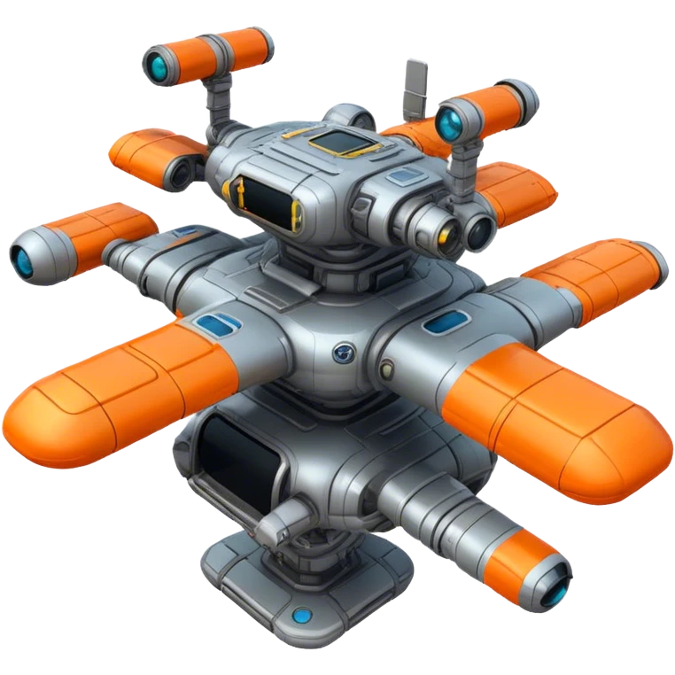 Orange, cyberpunk style, neon, gravity realistic space station emoji