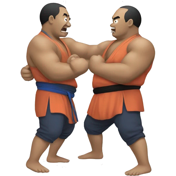 Two sumos fighting emoji