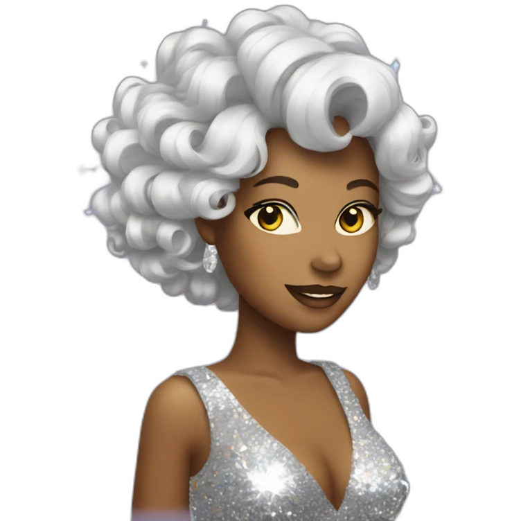sparkly disco queen emoji