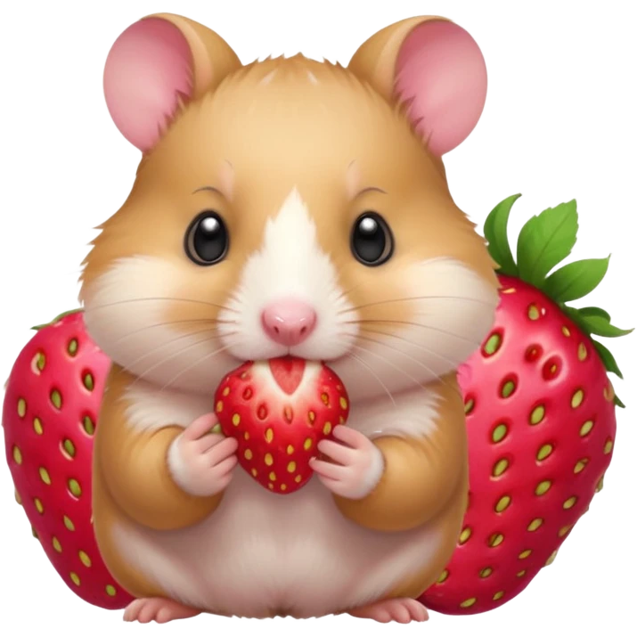 hamster eating strawberries emoji