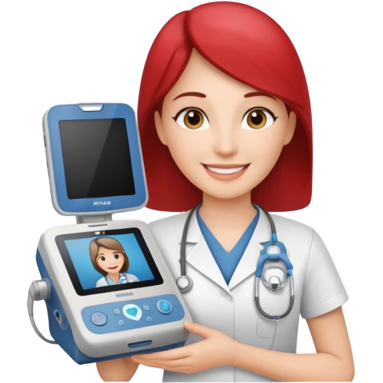 Cardiac sonographer with Philips ultrasound machine emoji