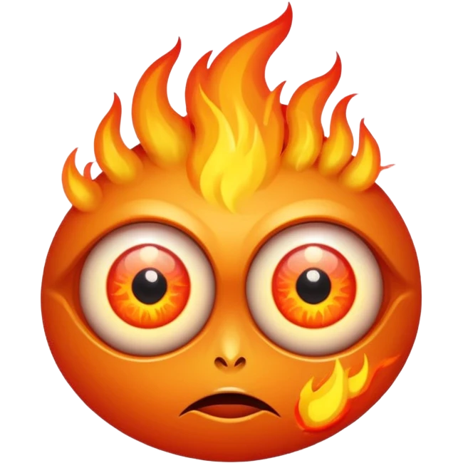 eyeballs with flames emoji