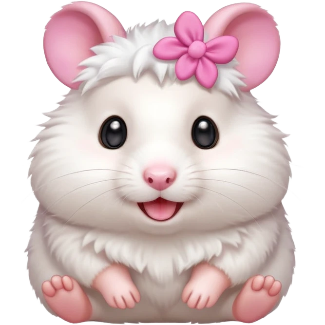 White pretty hamster emoji emoji