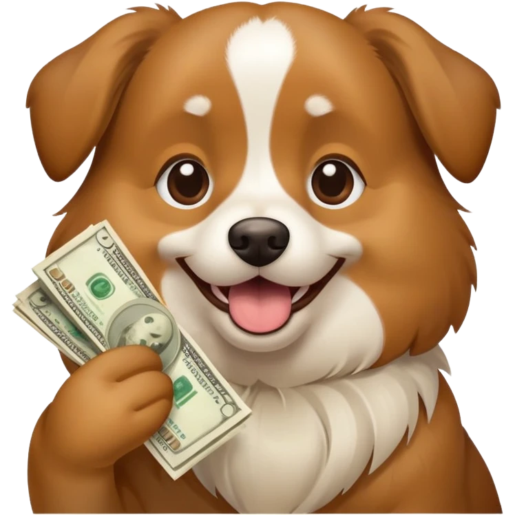 Dog flashing money  emoji