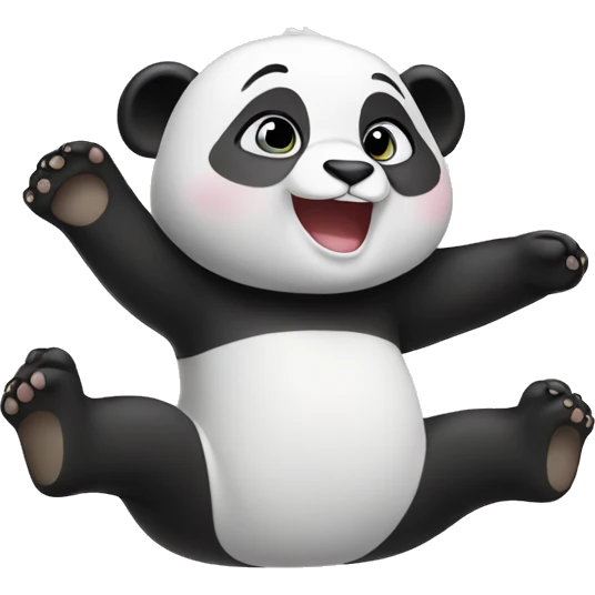 Baby panda stretching emoji