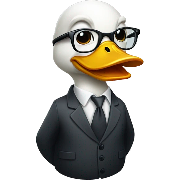 a duck in a suit wearing glasses emoji
