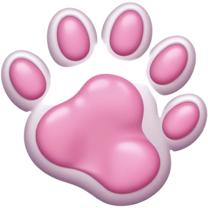 cat paw, cute feline foot with pink paw pads emoji
