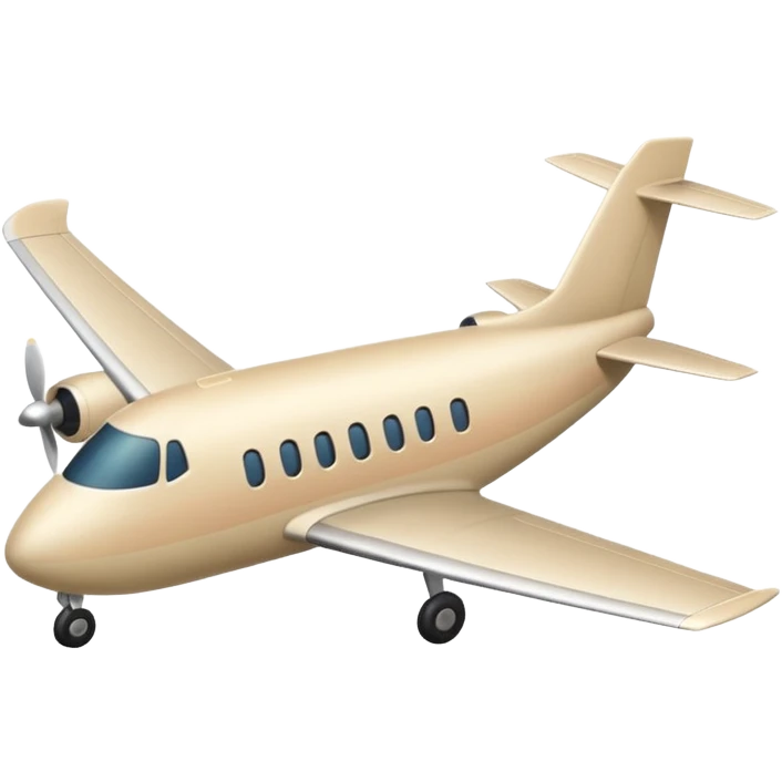 light beige airplane, Apple emoji style, no text emoji