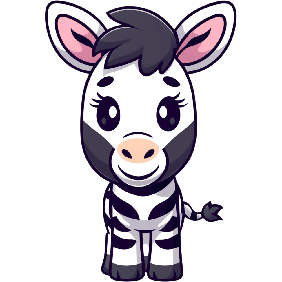 cartoon zebra head with mane emoji