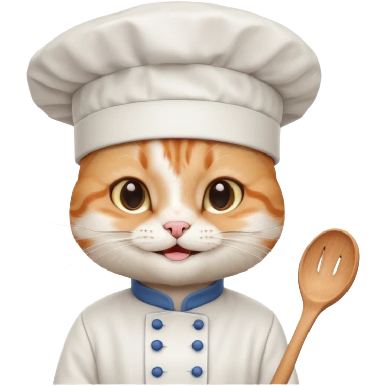 cute chef cat head emoji