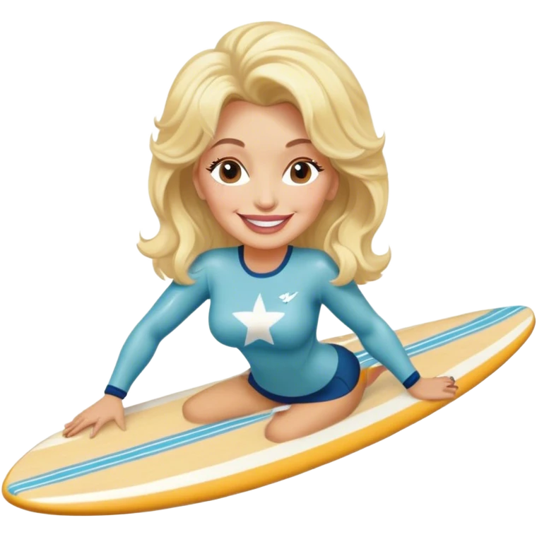 dolly parton on a surf board emoji