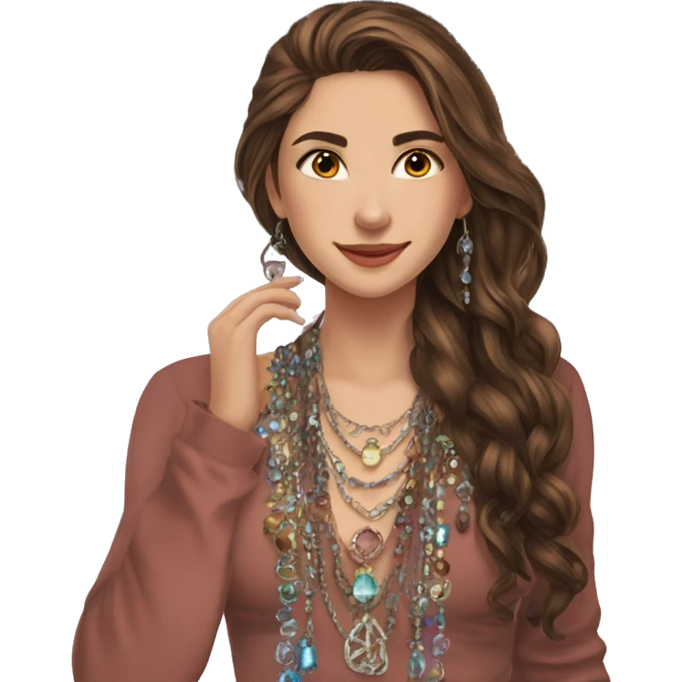 lovely girl with brown hair emoji