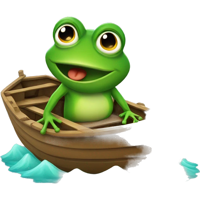 frog on a boat emoji