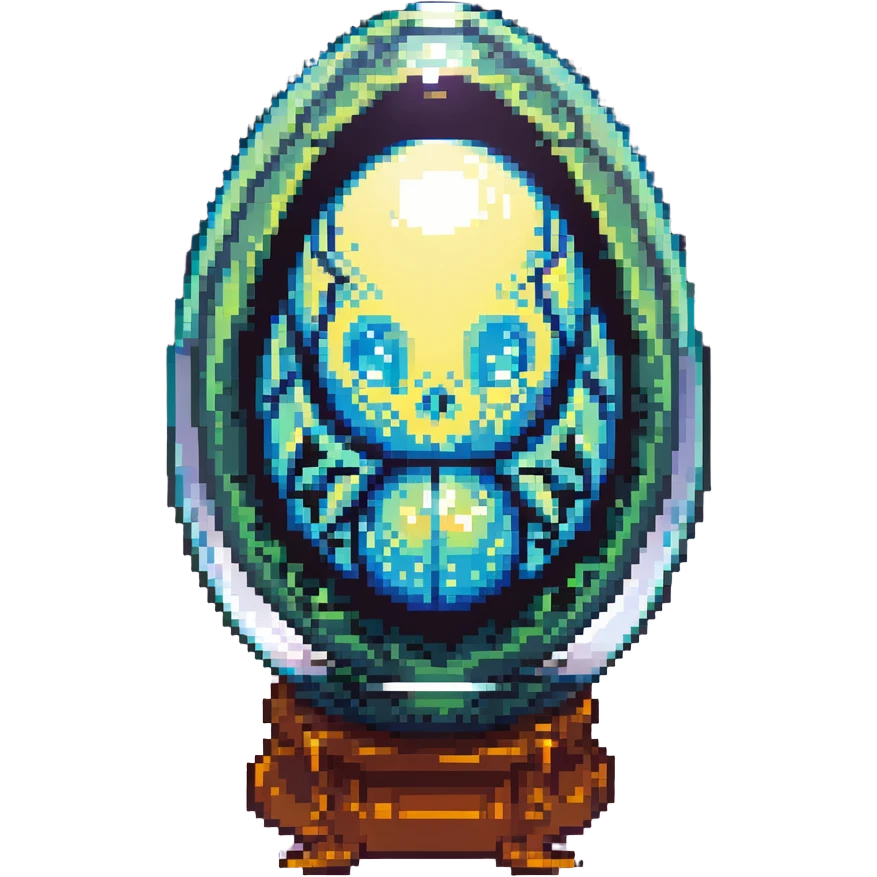 cranial, eye, MRI, SCAN, egg, embryonic, inside of glass egg, alien, eerie, otherworldly, crystal egg emoji