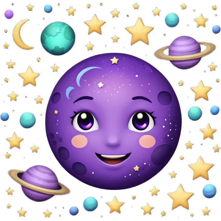dark matter stars and moons planets and happyness dark purple glitter emoji