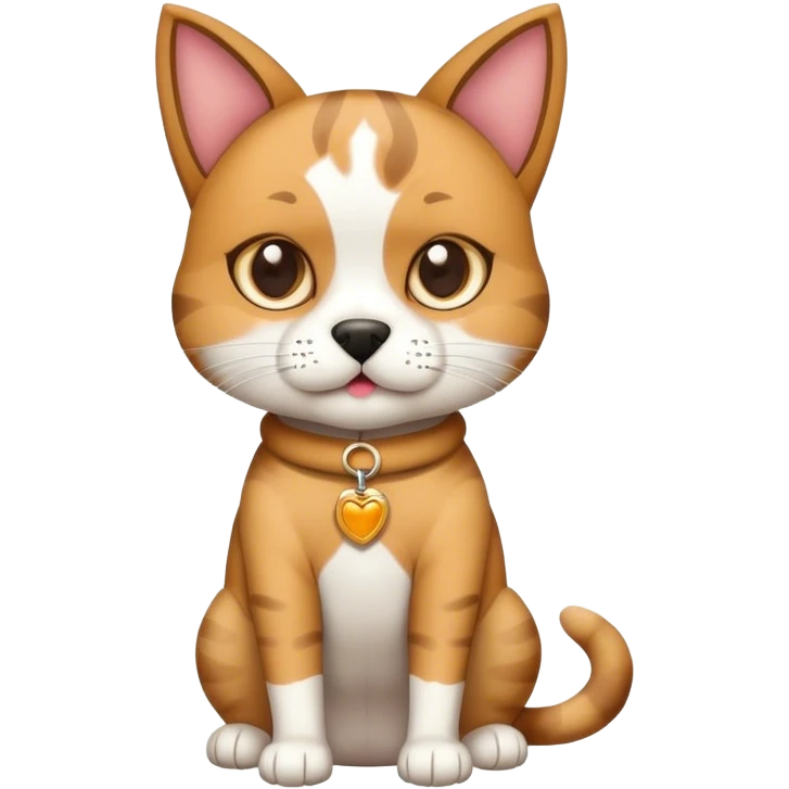Dog wearing a cat costume emoji