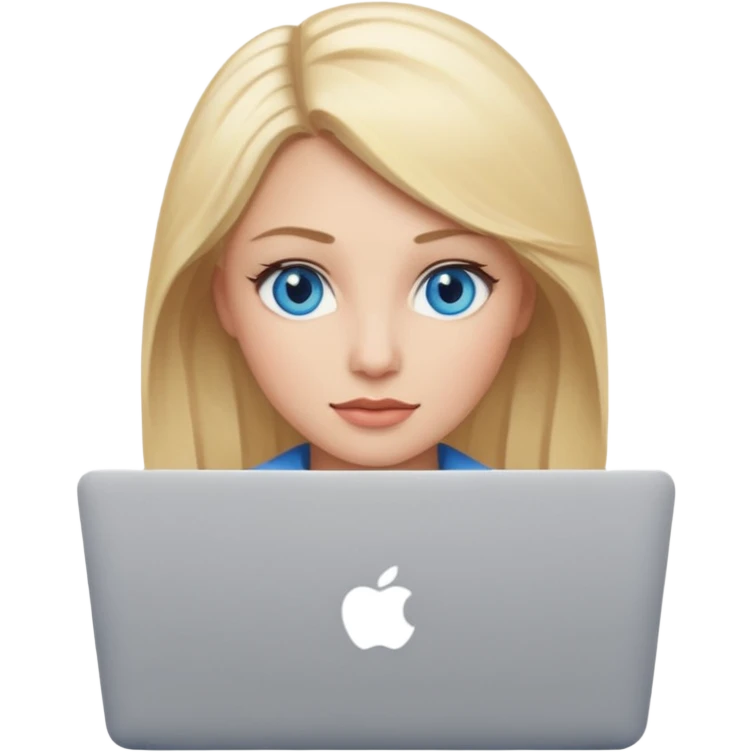 Change emoji of woman technologist with mac laptop (code U+1F469 U+1F3FB U+200D U+1F4BB) to blonde blue eyed. dont change other features emoji