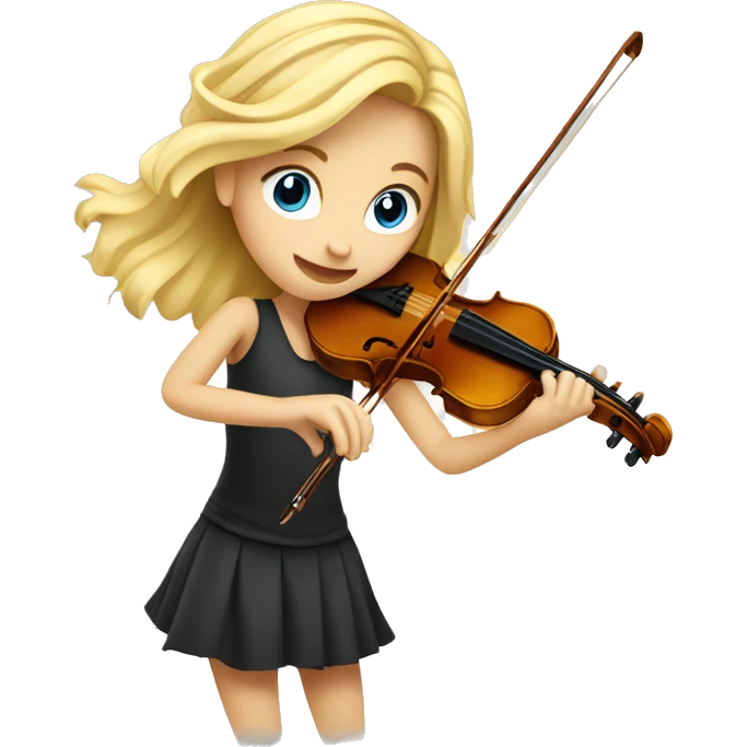 blond girl playing a violin emoji
