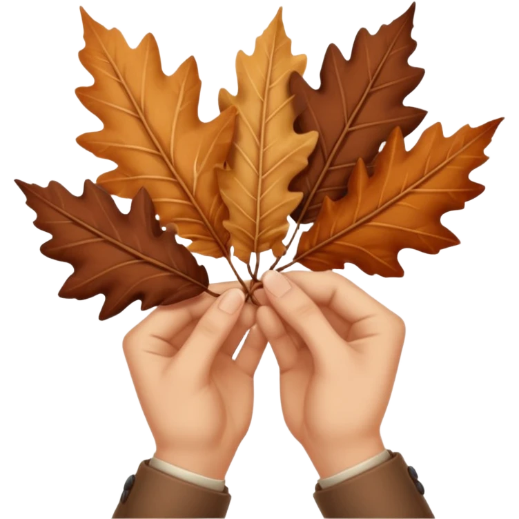  Brown autumn on hand emoji