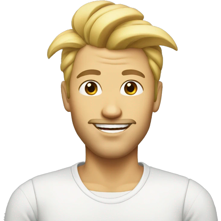 create a blond man with a bun with big lips emoji
