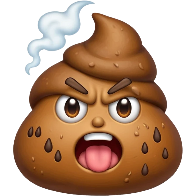 Animated raged poop emoji