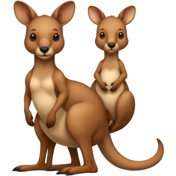 A kangaroo which has its baby kangaroo in its pouch(marsupium) emoji