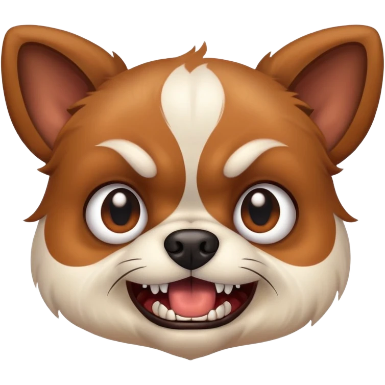 Злая мелкая собака с зубами emoji