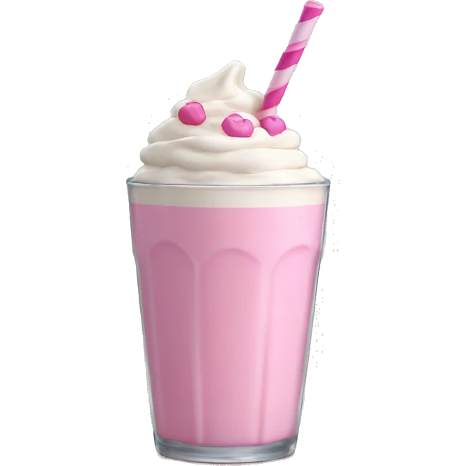 pink milkshake in milkshake glass emoji