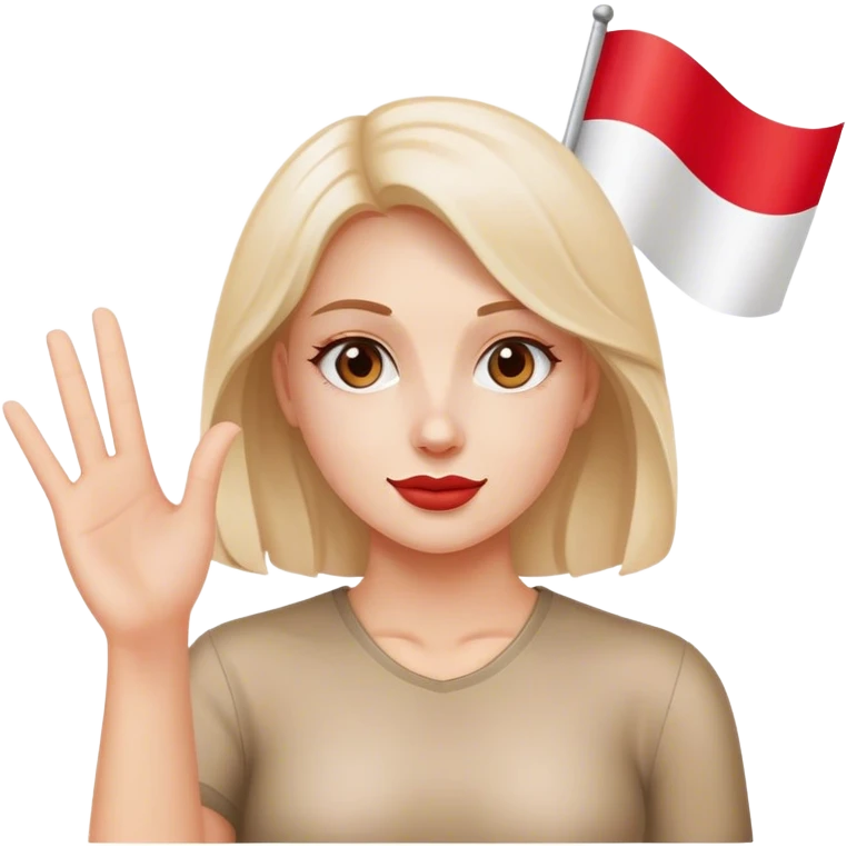 woman waving polish flag emoji