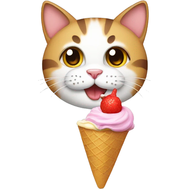 Cat whit a ice cream emoji