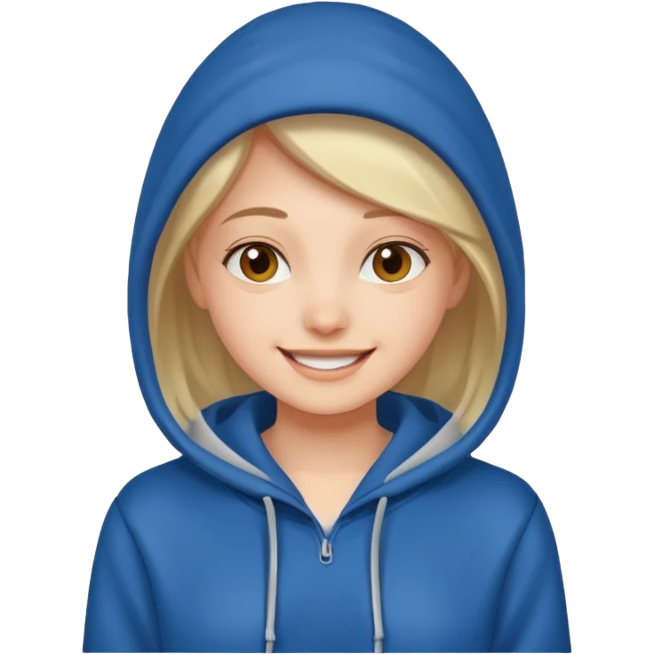 happy girl wearing hoodie emoji