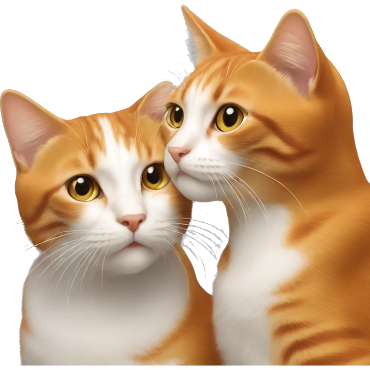 Un chat roux qui se bat avec un chat roux plus grand  emoji