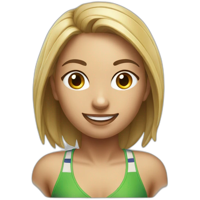 realistic beachvolley girl full body view from the ground emoji