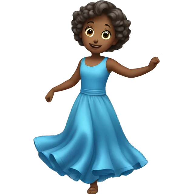 kids in blue dress dancing emoji