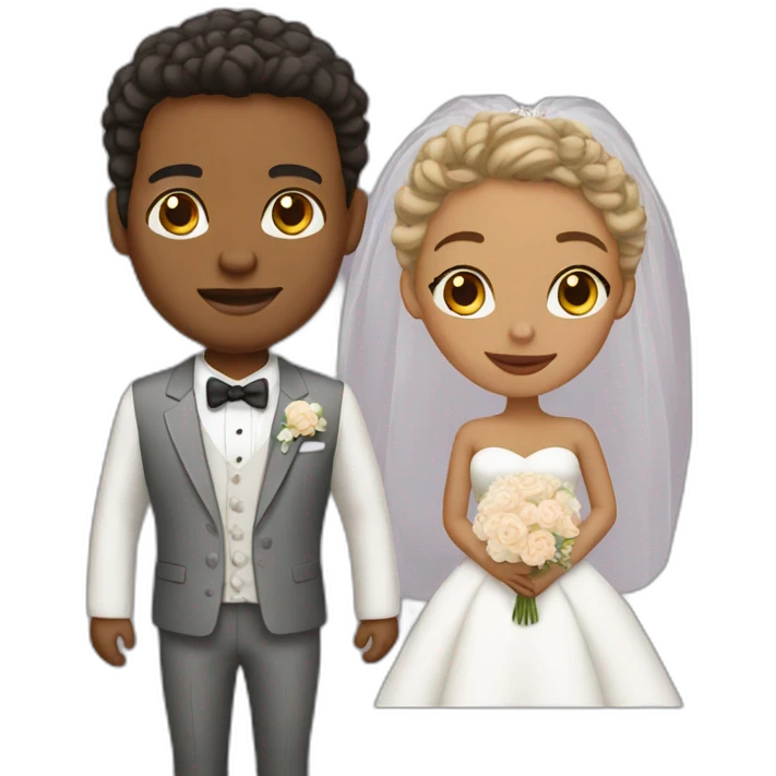 wedding couple light skin emoji
