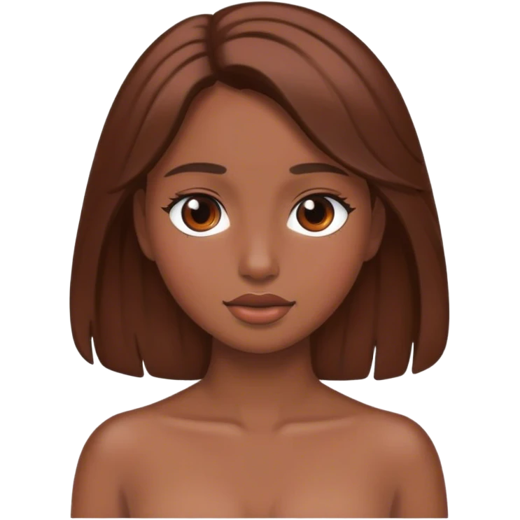 Girl with brown hair and bronze skin  emoji